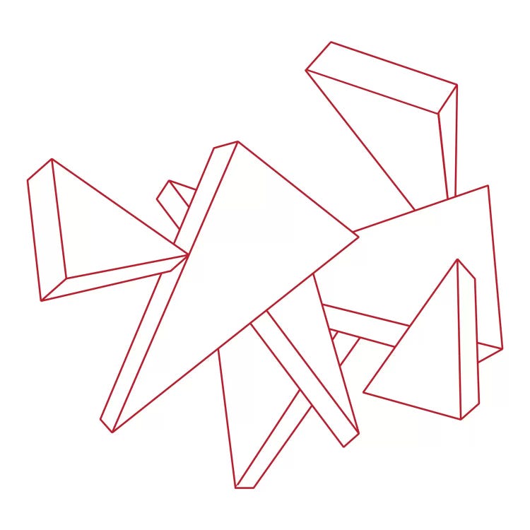 Modern Art- Stencil Triangles by 5by5collective canvas print