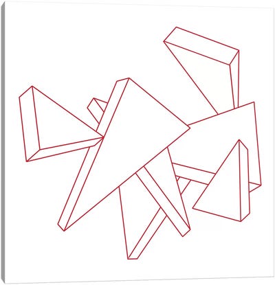 Modern Art- Stencil Triangles Canvas Art Print - Modern Art Collection