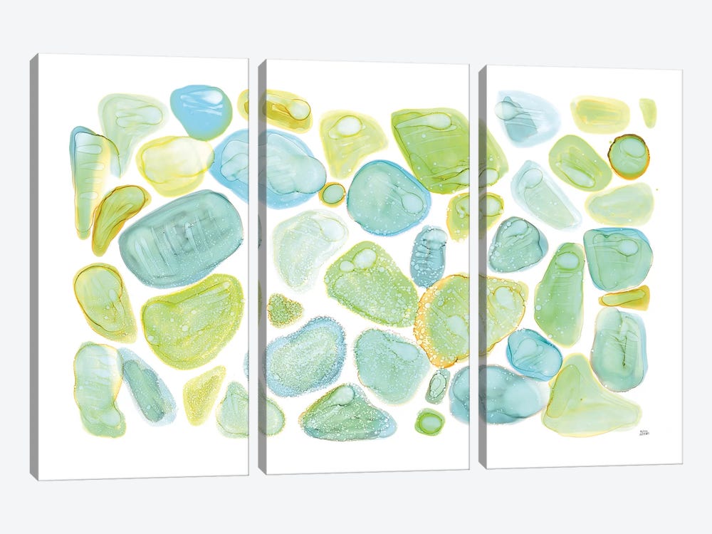 Seaglass Abstract by Melissa Averinos 3-piece Canvas Art Print