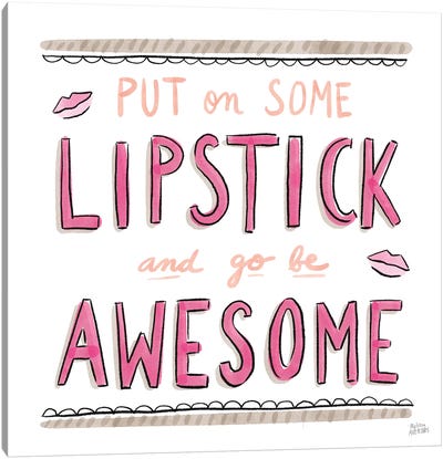 Awesome Lipstick Canvas Art Print - Lips Art