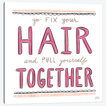 Fix Your Hair Canvas Print #MAA28} by Melissa Averinos Canvas Wall Art