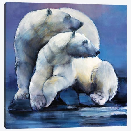 Moon Bears, 2016 Canvas Print #MAD43} by Mark Adlington Canvas Art Print