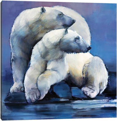 Moon Bears, 2016 Canvas Art Print - Polar Bear Art
