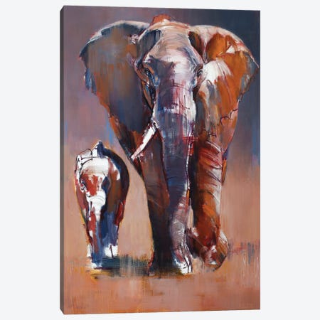 Mother and Calf, 2018 Canvas Print #MAD44} by Mark Adlington Canvas Wall Art