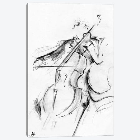 Cellist - Minimalist Canvas Print #MAE107} by Marc Allante Canvas Print