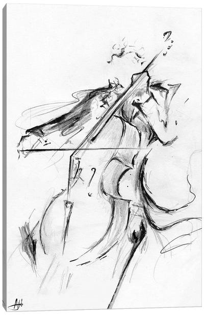 Cellist - Minimalist Canvas Art Print - Marc Allante