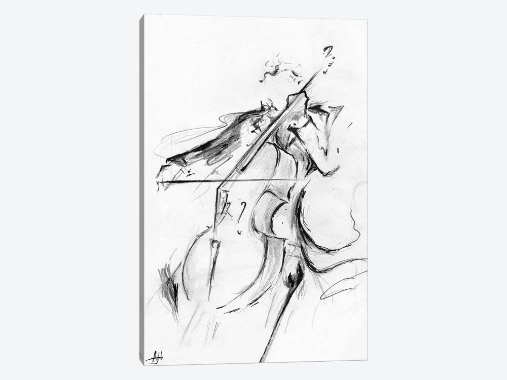 Cellist - Minimalist by Marc Allante 1-piece Canvas Art