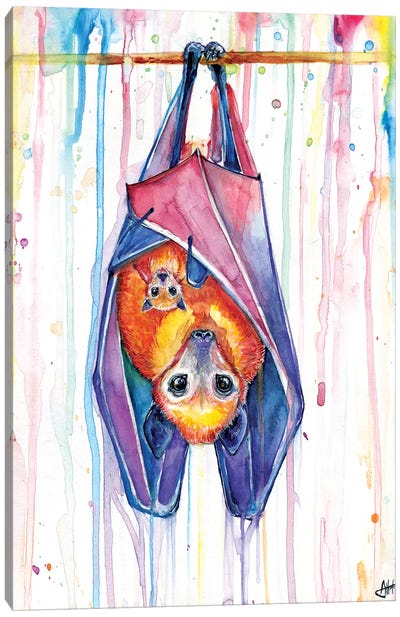 Buncha Bats Canvas Art Print - Halloween Art