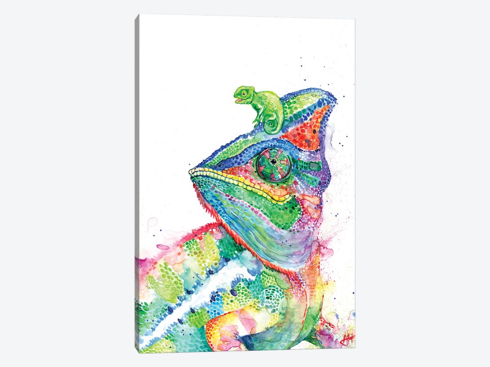Clutcha' Chameleons by Marc Allante 1-piece Canvas Art