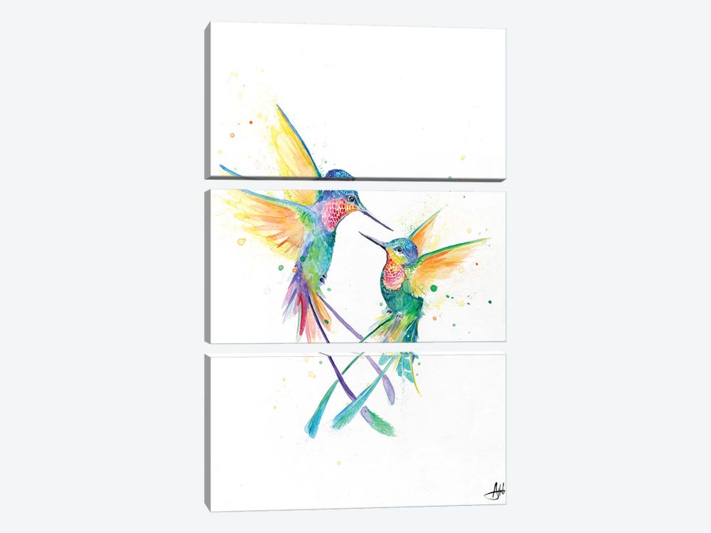 Happy Hummingbirds by Marc Allante 3-piece Canvas Print