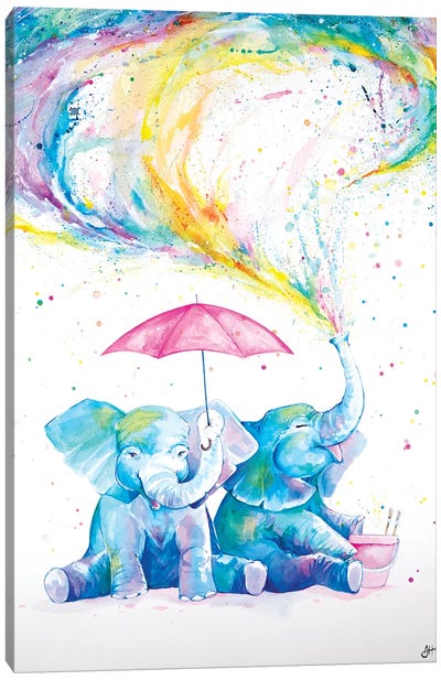 Mischief  Canvas Art Print - Elephant Art