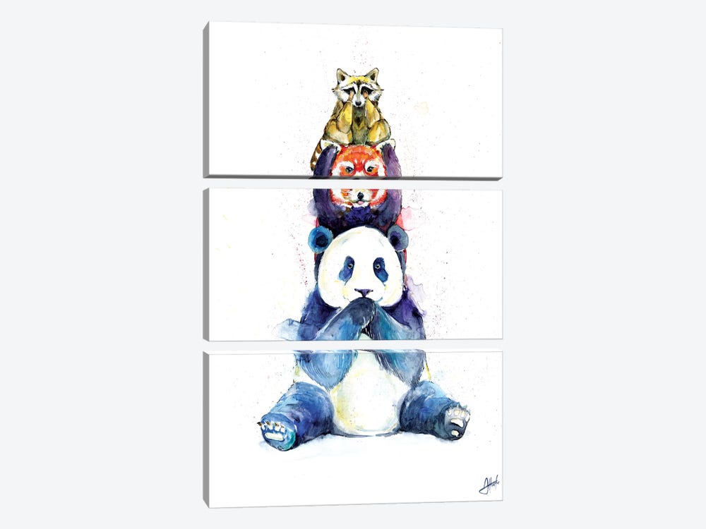 Pandamonium by Marc Allante 3-piece Canvas Wall Art