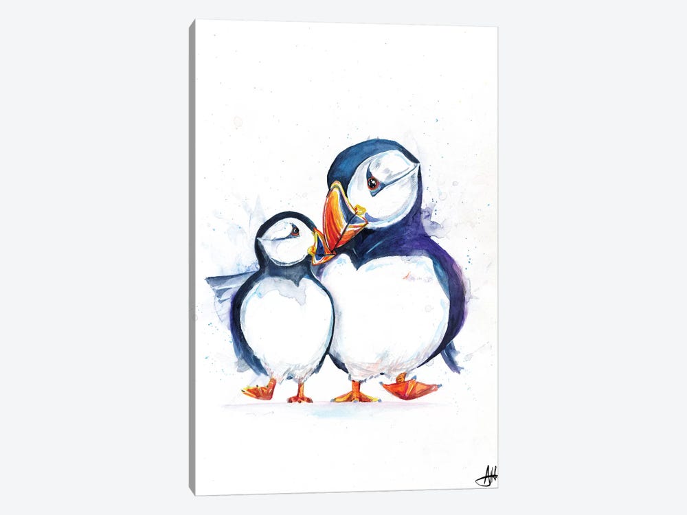 Parading Puffins by Marc Allante 1-piece Canvas Art Print
