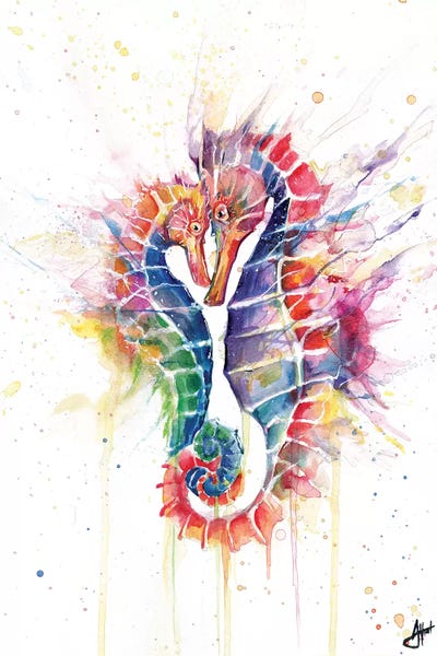 Kids Ocean Life Art: Sanguine Seahorses by Marc Allante