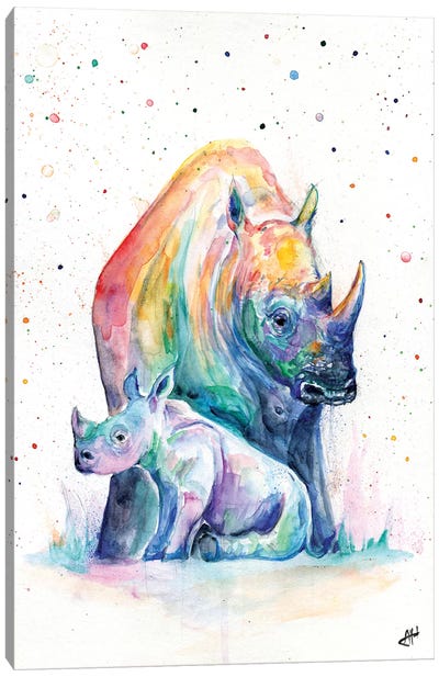 Shelter Canvas Art Print - Rhinoceros Art