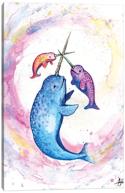 Three Muskateers Canvas Art Print - Kids Ocean Life Art