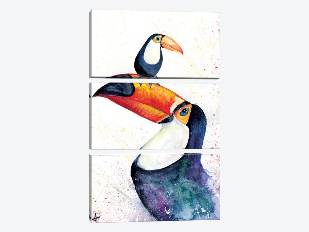Toucan Play that Game by Marc Allante 3-piece Canvas Wall Art