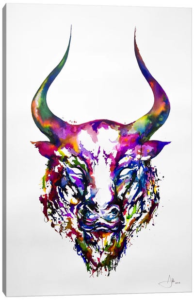 Philosopher Canvas Art Print - Bull Art