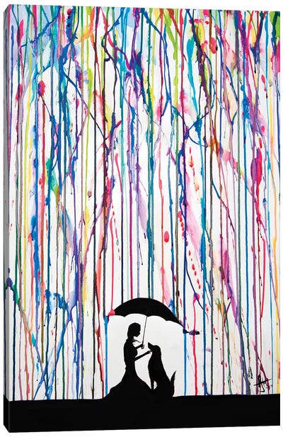 Sempre Canvas Art Print - Umbrellas 