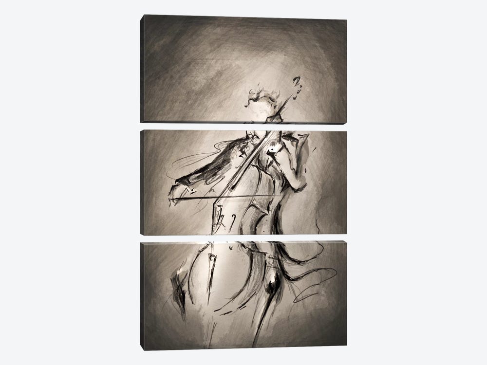 The Cellist by Marc Allante 3-piece Art Print