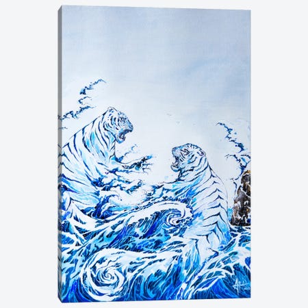 The Crashing Waves Canvas Print #MAE42} by Marc Allante Canvas Wall Art