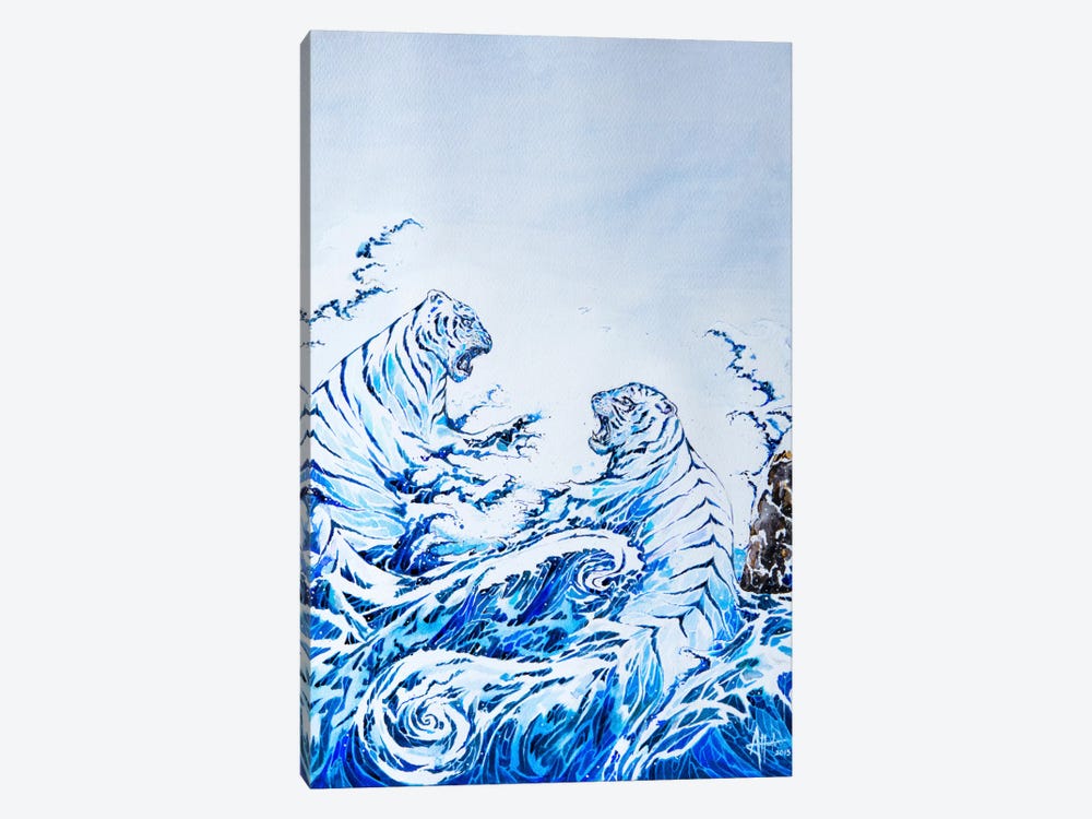 The Crashing Waves 1-piece Canvas Print