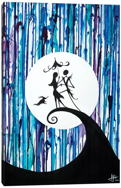 Something In The Air Canvas Art Print - The Nightmare Before Christmas