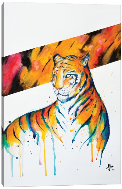 Burning Bright Canvas Art Print - Tiger Art