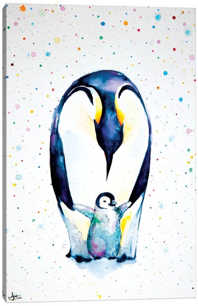 Little Steps Canvas Art Print - Penguin Art