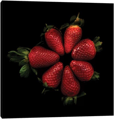 Shiny Strawberries Canvas Art Print - Minimalist Photography