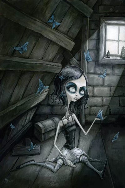 Pop Surrealism & Lowbrow: Butterflies In The Attic by Megan Majewski