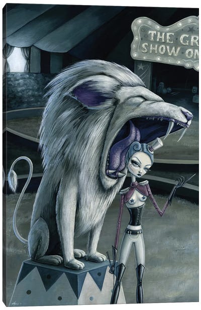 Leona The Lion Tamer Canvas Art Print - Dead Kittie - The Art of Megan Majewski
