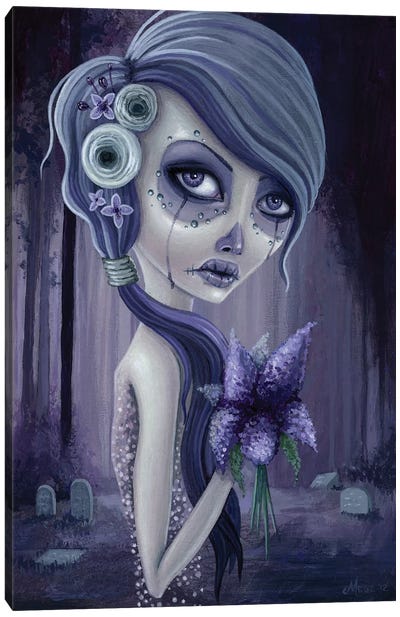 Lilacs In The Forest Canvas Art Print - Dead Kittie - The Art of Megan Majewski