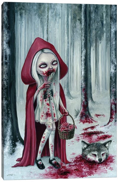 Little Dead Riding Hood Canvas Art Print - Dead Kittie - The Art of Megan Majewski