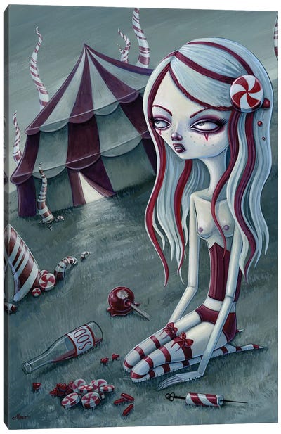 Sugar Addict Canvas Art Print - Dead Kittie - The Art of Megan Majewski