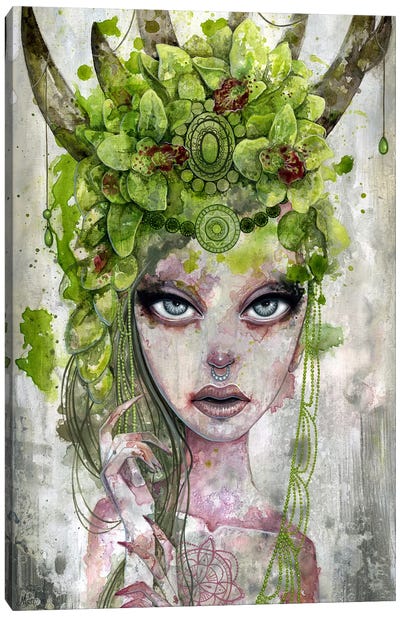 Summer's Crown Canvas Art Print - Dead Kittie - The Art of Megan Majewski