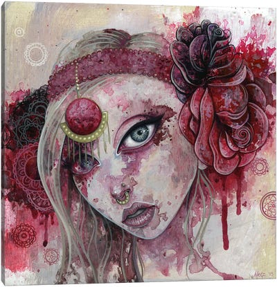 And Lovely Is The Rose Canvas Art Print - Dead Kittie - The Art of Megan Majewski