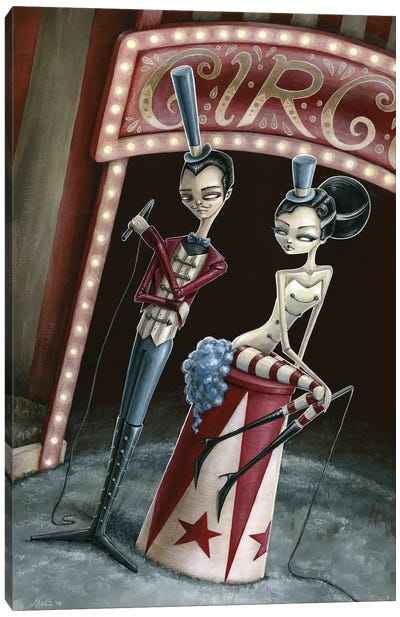 Raven And Ria Ringmaster And Ring Mistress Canvas Art Print - Lowbrow Femme Fatales