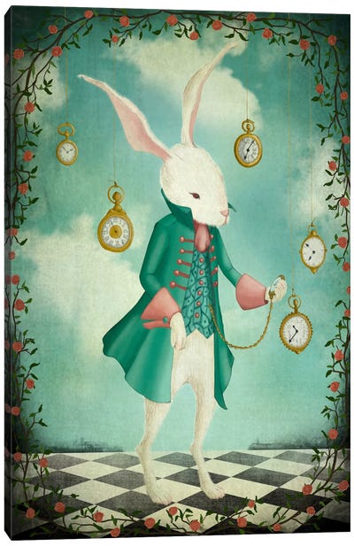 The White Rabbit Canvas Art Print - Alice In Wonderland