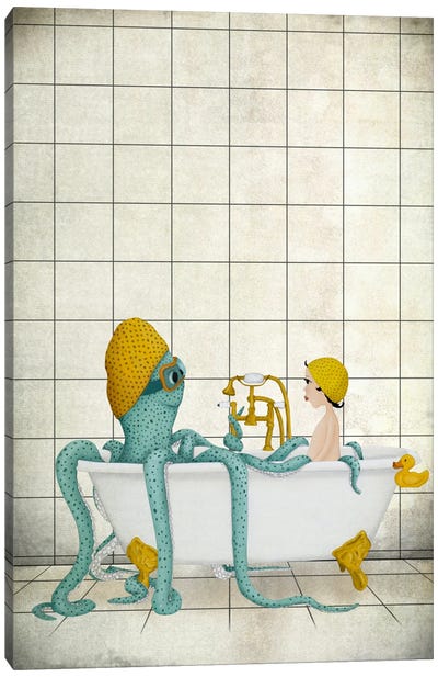 Bath Time Canvas Art Print - Majali