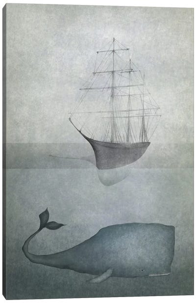 Deep Water Canvas Art Print - Whale Art