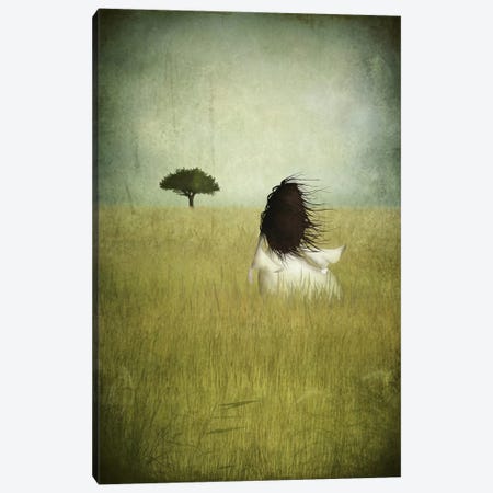 Girl On The Field Canvas Print #MAL6} by Majali Canvas Wall Art