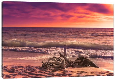 Sunset From The Beach Canvas Art Print - Marco Carmassi