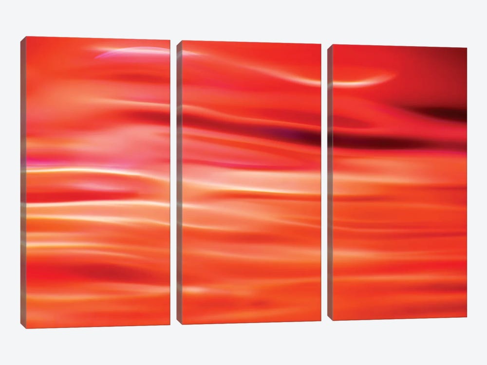 Red Abstract by Marco Carmassi 3-piece Canvas Wall Art