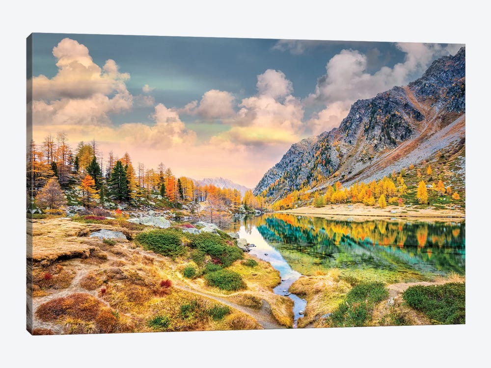 Arpy Lake Reflections by Marco Carmassi 1-piece Canvas Print