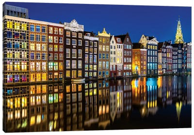 Amsterdam Reflections Canvas Art Print - Netherlands
