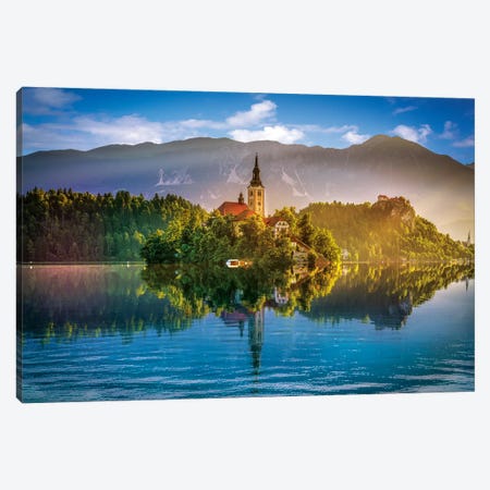 Bled Lake Canvas Print #MAO134} by Marco Carmassi Canvas Art