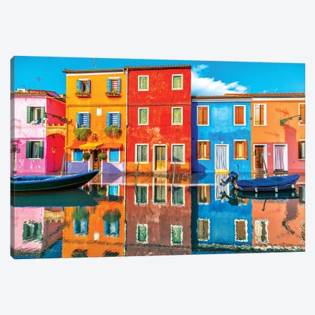 Burano Reflections Canvas Print #MAO136} by Marco Carmassi Canvas Artwork
