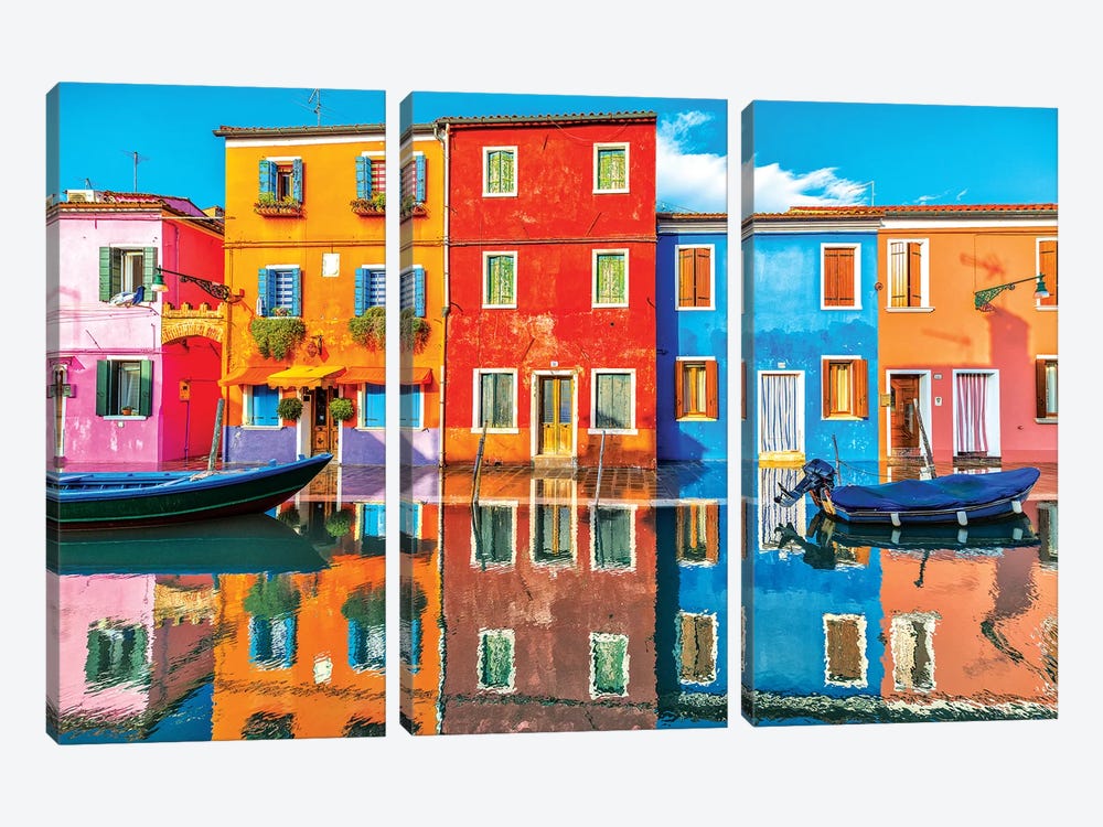 Burano Reflections by Marco Carmassi 3-piece Art Print
