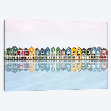 Coloured Houses Canvas Print #MAO140} by Marco Carmassi Canvas Wall Art